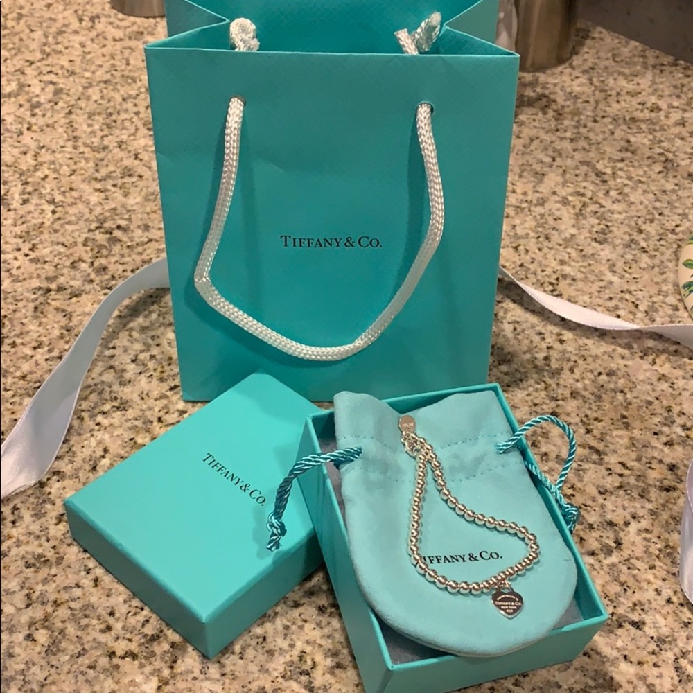 Return to Tiffany Bead Bracelet-Tiffany Blue heart